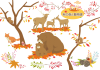 秋の森と動物達