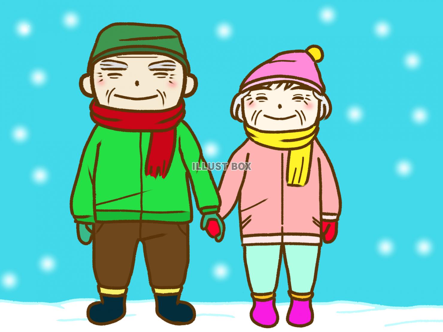 冬の老夫婦