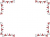 紅白ガーランドのフレーム三角旗飾り枠素材