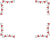 紅白ガーランドのフレーム三角旗飾り枠素材　透過PNG