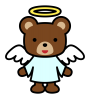 クマの天使1　(透過PNG)