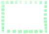 ラフな四角の水彩グリーン系フレーム