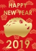 2019年　亥年　年賀状素材