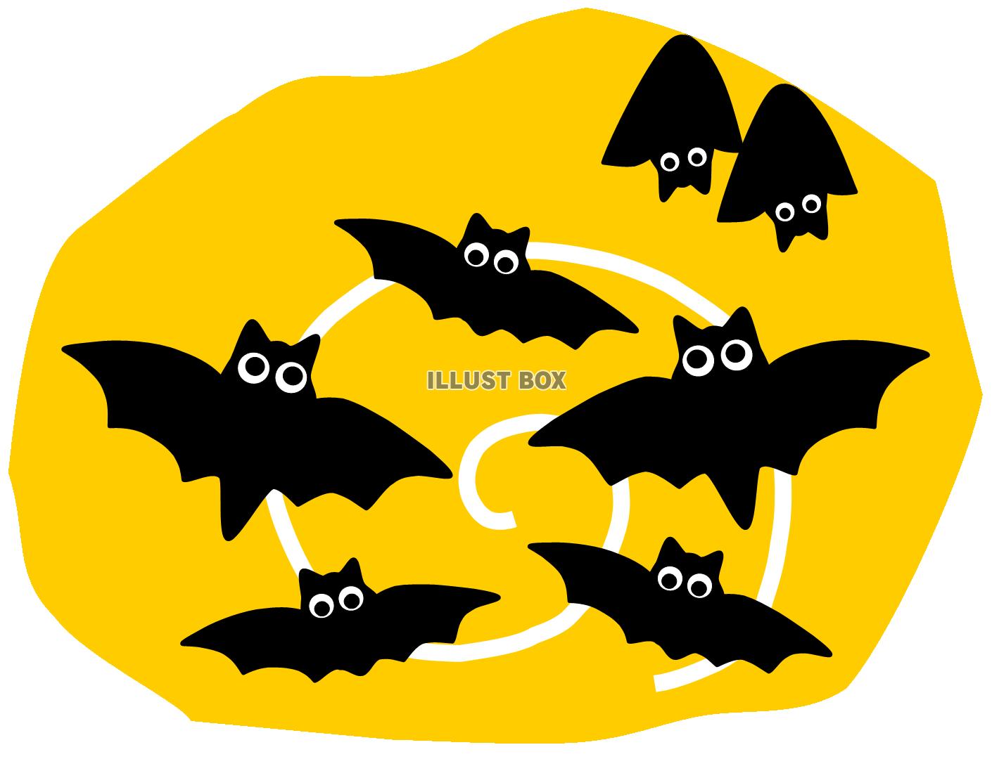 無料イラスト ハロウィンこうもり１ 蝙蝠 コウモリ 秋