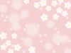 桜の花模様の壁紙、パステルカラーの背景素材イラスト