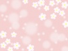 桜の花模様の壁紙、パステルカラーの背景素材イラスト