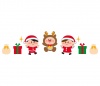 クリスマスの仮装をした子どもとプレゼントのイラスト
