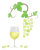 手描き風ブドウと白ワイン