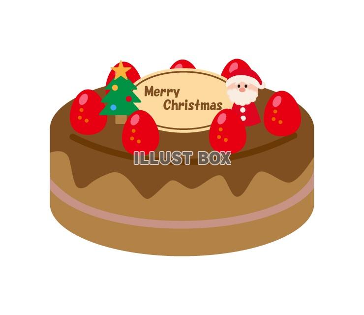 無料イラスト クリスマスケーキ チョコ のイラストです