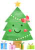手描き風笑顔のクリスマスツリー