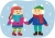 手を繋ぐ子どものイラスト