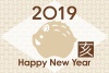 2019年　亥年　年賀状テンプレート