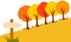 紅葉の山道１（ハイキング、トレッキング、秋、道標）