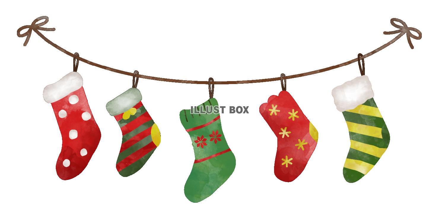 かわいい クリスマスの靴下イラストが無料 イラストボックス