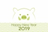 2019年　亥年　年賀状テンプレート