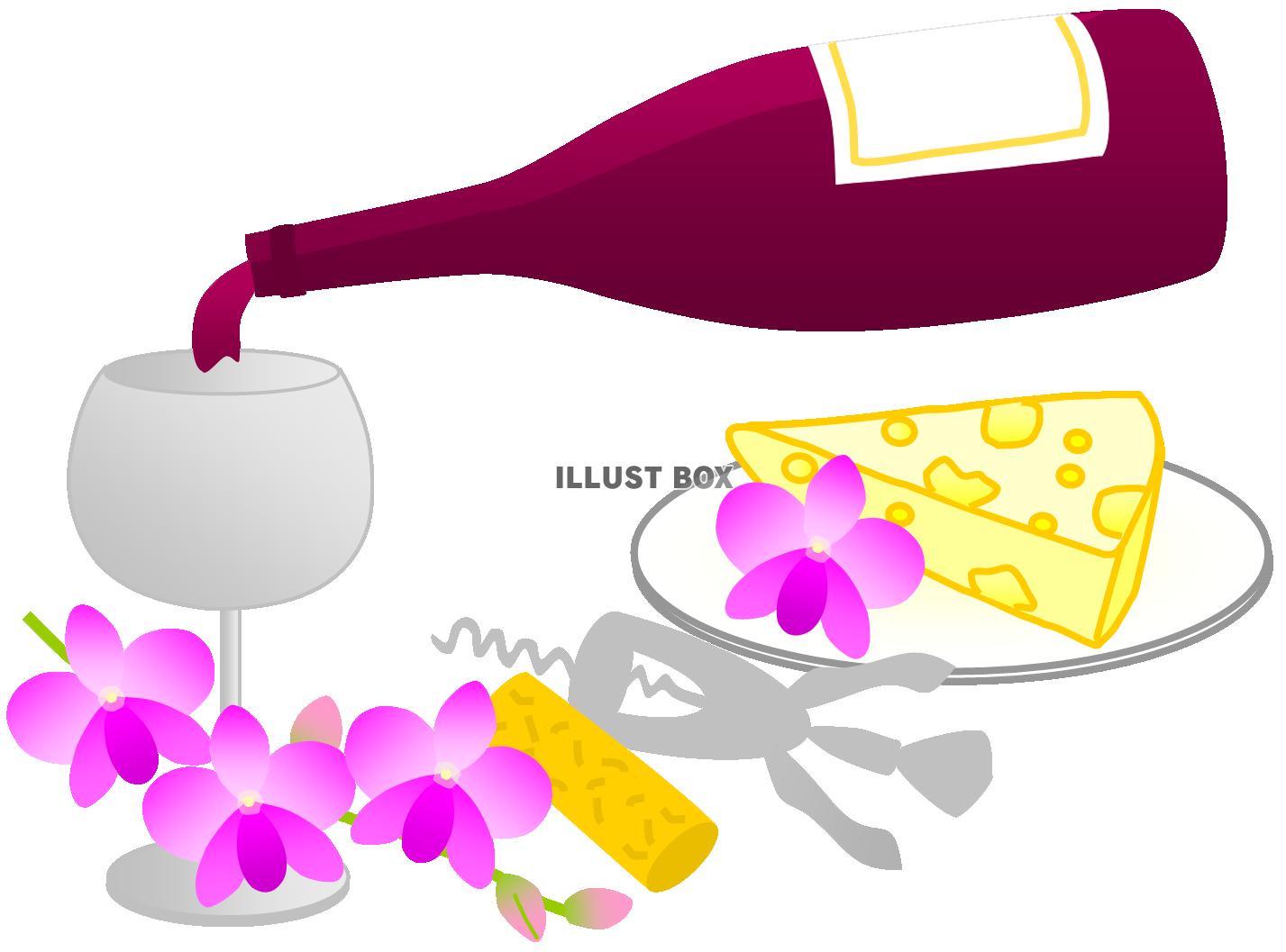 ワインパーティ（赤、蘭の花、ボジョレー、チーズ、オープナー、...