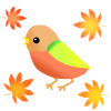 秋色の小鳥　透過png