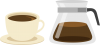 コーヒーカップとコーヒーポット