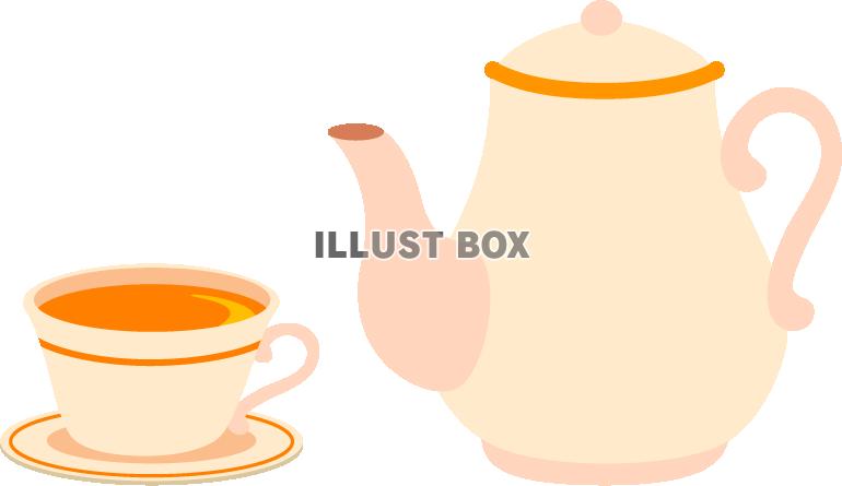 無料イラスト 紅茶とティーポット