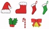 クリスマス(サンタの帽子,クリスマスブーツ,サンタの靴下,柊,ベル,キャンディス