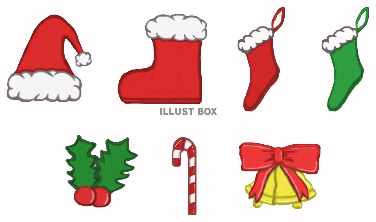クリスマス(サンタの帽子,クリスマスブーツ,サンタの靴下,柊...