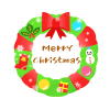 MerryChristmasフォント付きリース　透過png