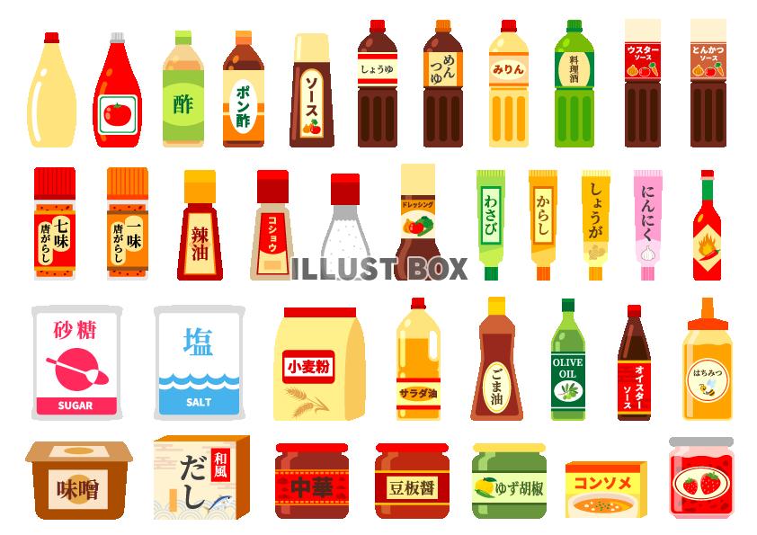 無料イラスト 調味料セット