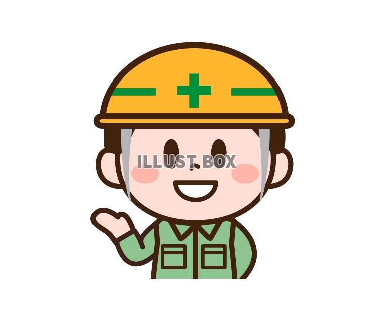 工事現場の作業員の人物（上半身）イラスト