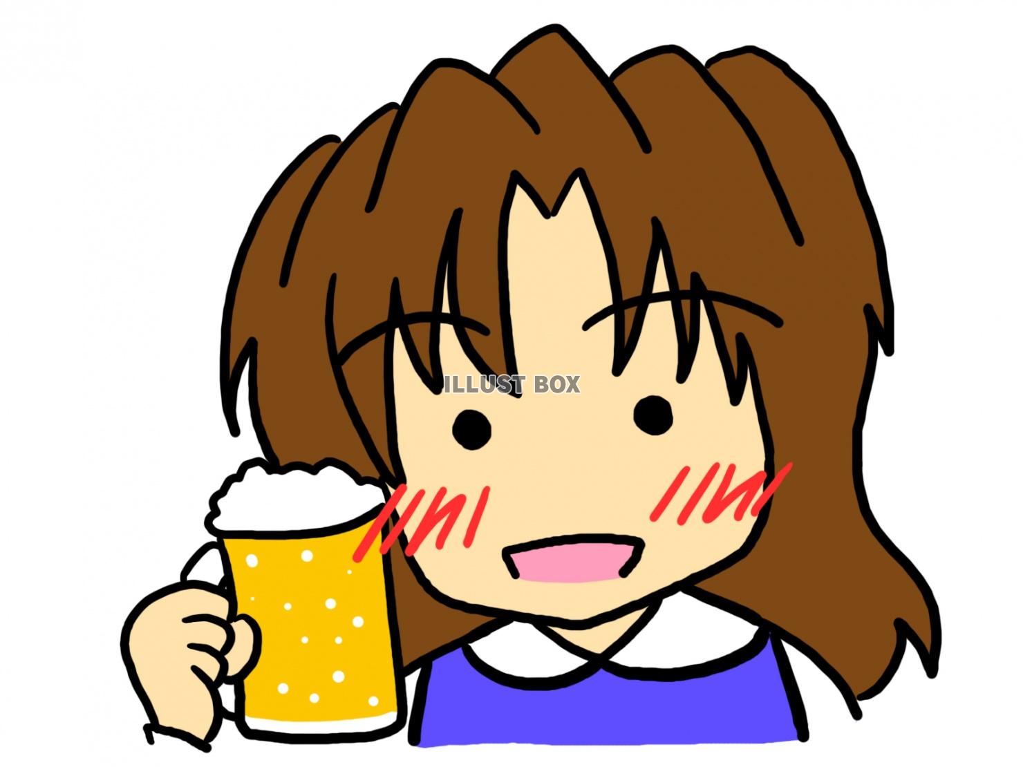 ビールと女性