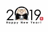 2019年　亥年　年賀状テンプレート