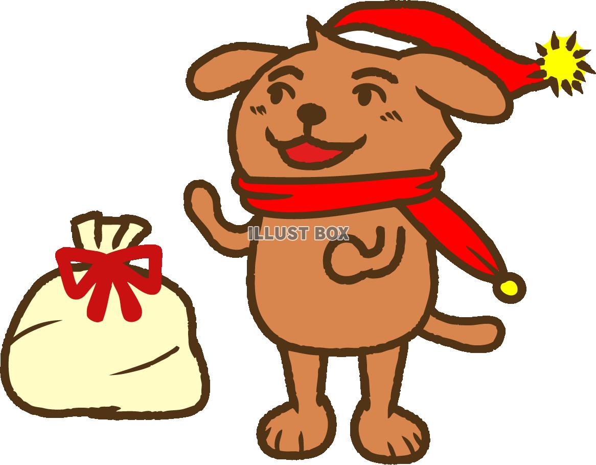 無料イラスト わんわんクリスマス