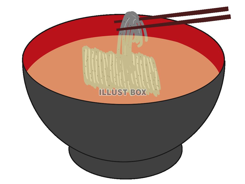 無料イラスト お椀の中のそば