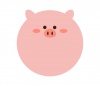 丸い豚の動物イラスト