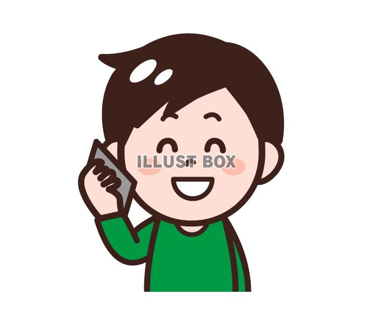 無料イラスト スマートフォンで電話する男性のイラスト