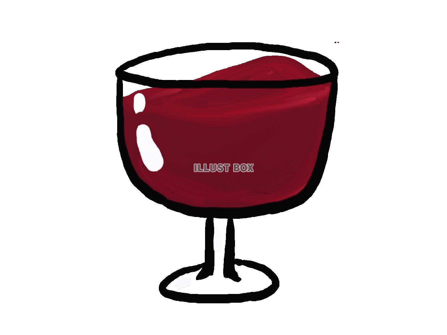 無料イラスト 赤ワインとワイングラス