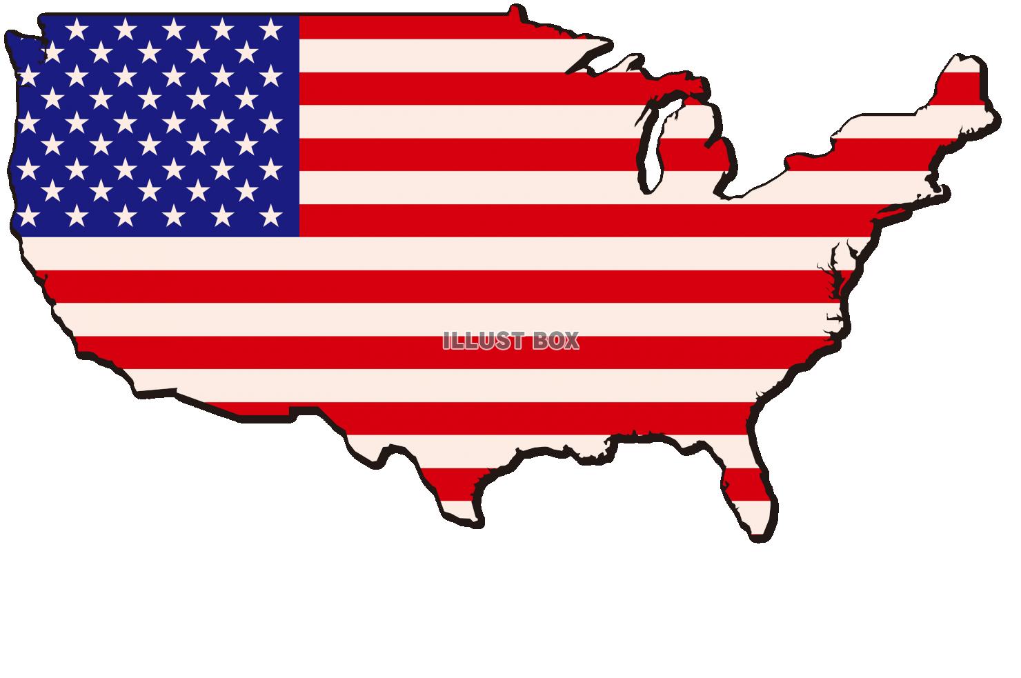 アメリカの地図　国旗