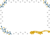 北欧風の動物のフレーム（イタチ）