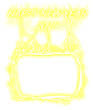 黄色い雷のフォトフレームとHappy New Year