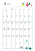 2019年カレンダー　8月　縦型