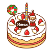 丸いクリスマスケーキ　透過png