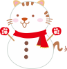 ねこ雪だるま透過PNG