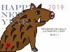 亥年の猪のイラスト年賀状