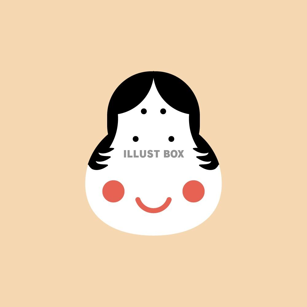 福笑い(フラットアイコン)線無し