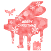 クリスマスロゴ入りグランドピアノ　透過png