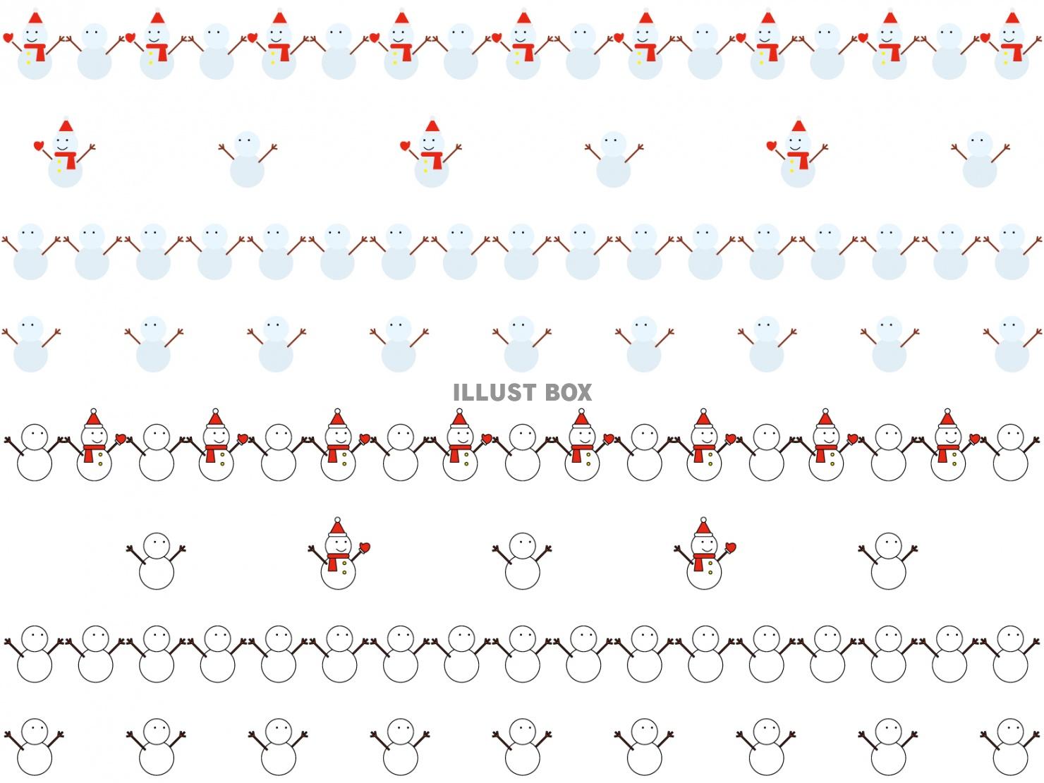 クリスマススノーマンアイコン罫線(交互)