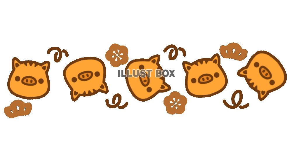 ころがるうり坊ライン　透過png
