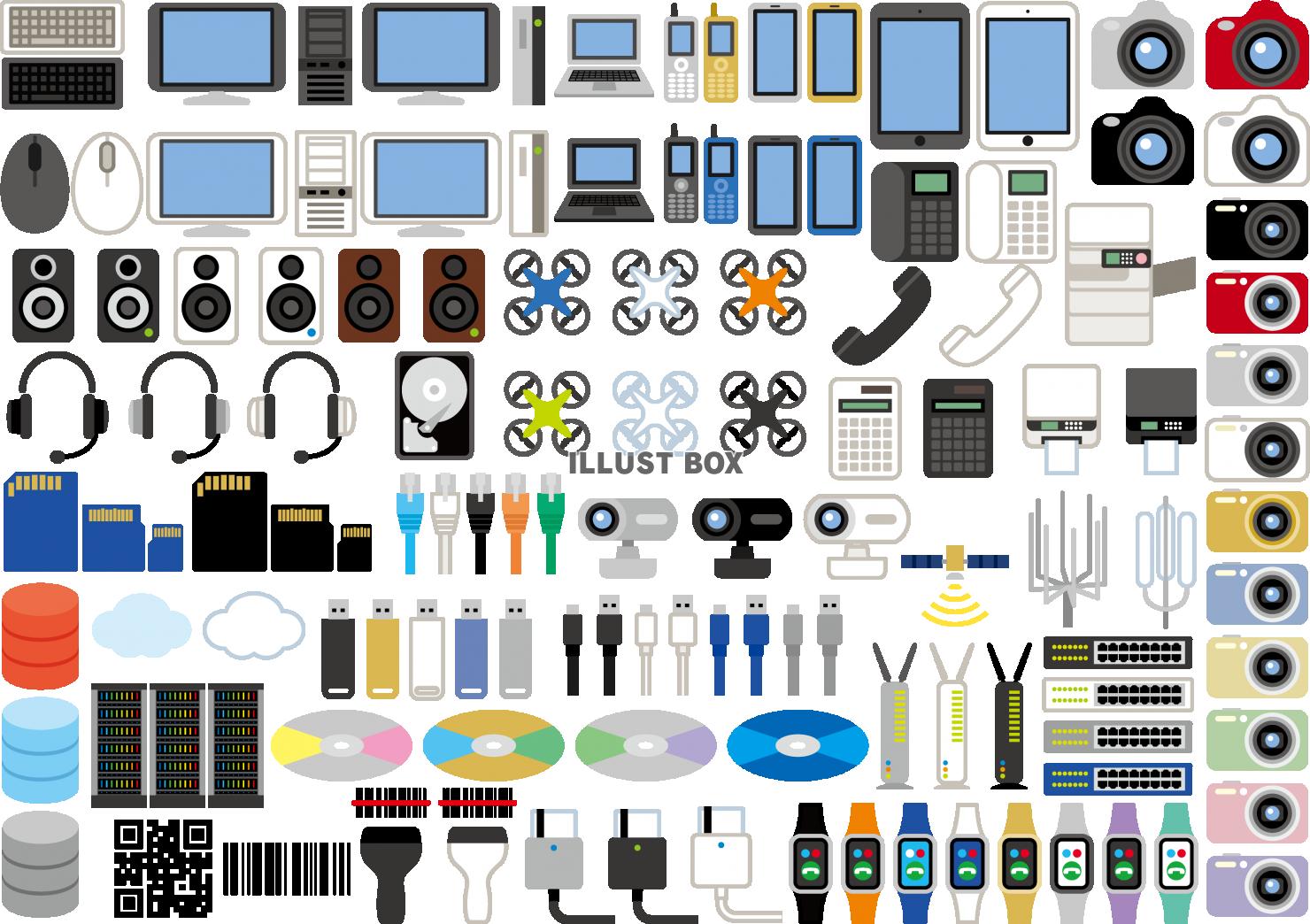 無料イラスト Itアイテム デジタル機器 アイコン セット