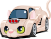 スポーツカー　自動車　キャラクター　猫