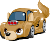 スポーツカー　自動車　キャラクター　犬