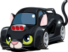 スポーツカー　自動車　キャラクター　ネコ　クロネコ